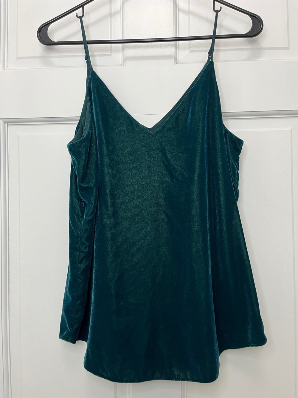 Express Emerald Green Velvet Double V Neck Camisole Top - Size Medium